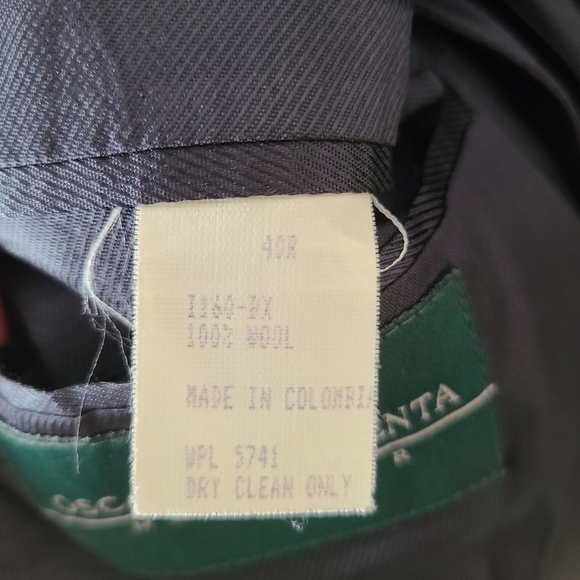 Oscar de la Renta 40R Sport Coat Blazer Jacket 100% Wool Solid Black 2 Button.E - Picture 11 of 11